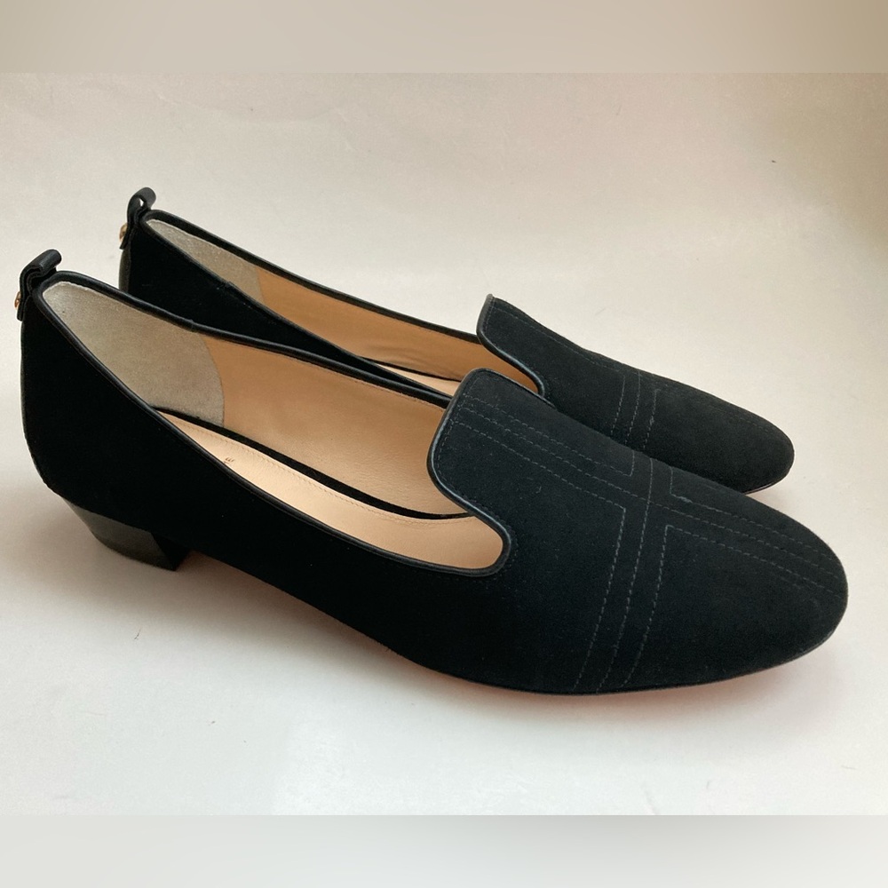 Black loafers women’s shoes VC signature shoes black suede upper classic shoes